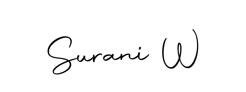 How to make Surani W name signature. Use Autography-DOLnW style for creating short signs online. This is the latest handwritten sign. Surani W signature style 10 images and pictures png
