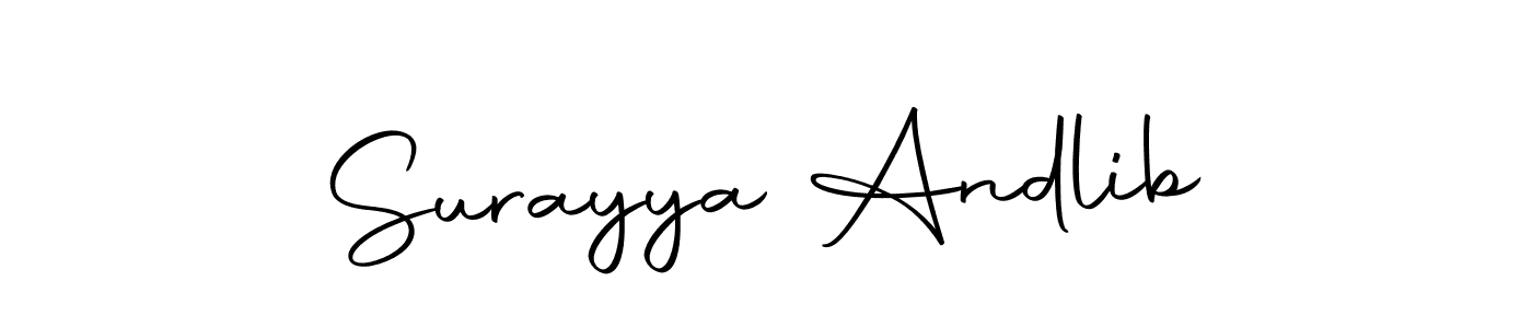 Also we have Surayya Andlib name is the best signature style. Create professional handwritten signature collection using Autography-DOLnW autograph style. Surayya Andlib signature style 10 images and pictures png