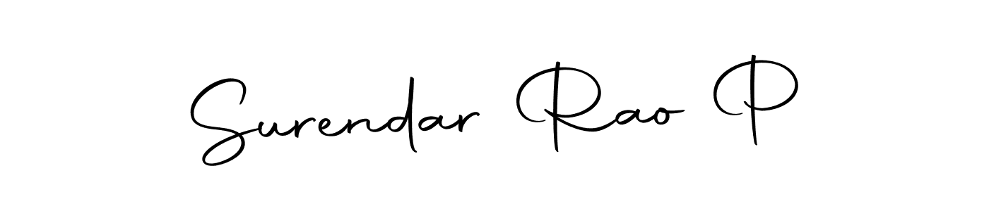 The best way (Autography-DOLnW) to make a short signature is to pick only two or three words in your name. The name Surendar Rao P include a total of six letters. For converting this name. Surendar Rao P signature style 10 images and pictures png