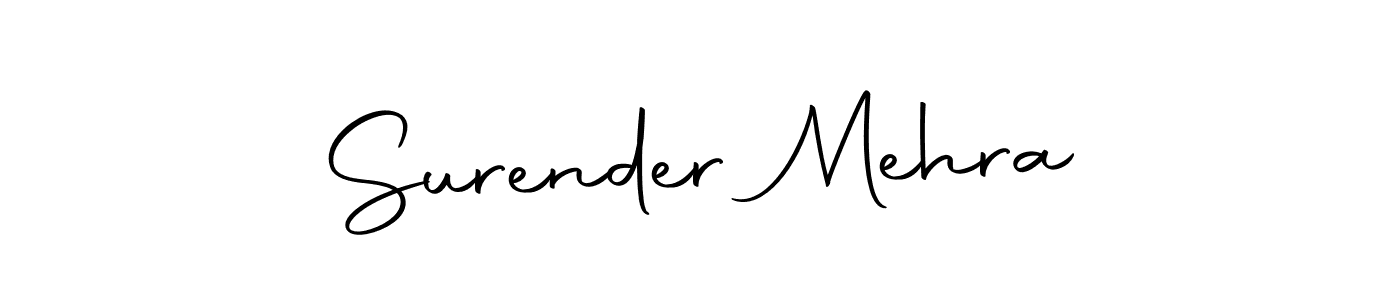 Create a beautiful signature design for name Surender Mehra. With this signature (Autography-DOLnW) fonts, you can make a handwritten signature for free. Surender Mehra signature style 10 images and pictures png