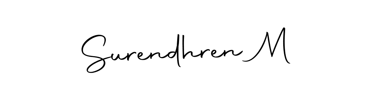 You should practise on your own different ways (Autography-DOLnW) to write your name (Surendhren M) in signature. don't let someone else do it for you. Surendhren M signature style 10 images and pictures png