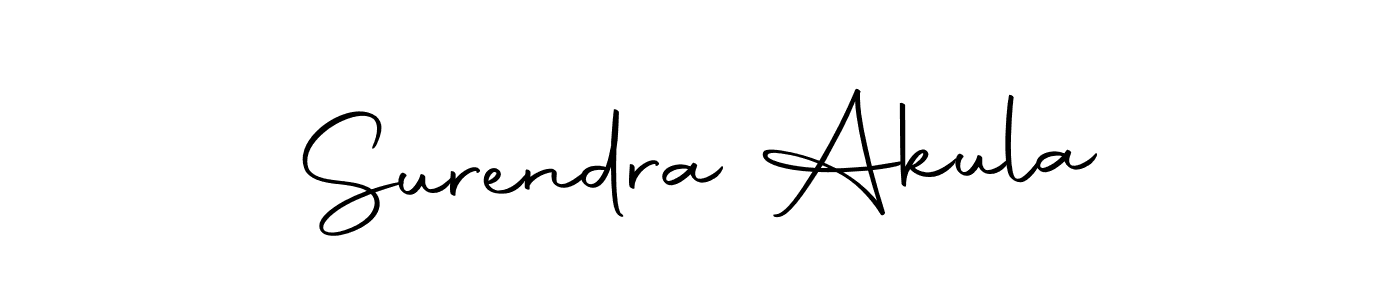 How to make Surendra Akula name signature. Use Autography-DOLnW style for creating short signs online. This is the latest handwritten sign. Surendra Akula signature style 10 images and pictures png