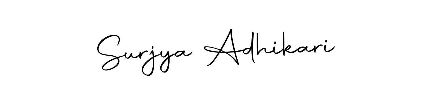 You should practise on your own different ways (Autography-DOLnW) to write your name (Surjya Adhikari) in signature. don't let someone else do it for you. Surjya Adhikari signature style 10 images and pictures png