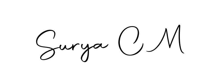 Make a short Surya C M signature style. Manage your documents anywhere anytime using Autography-DOLnW. Create and add eSignatures, submit forms, share and send files easily. Surya C M signature style 10 images and pictures png