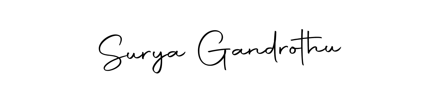 Also we have Surya Gandrothu name is the best signature style. Create professional handwritten signature collection using Autography-DOLnW autograph style. Surya Gandrothu signature style 10 images and pictures png