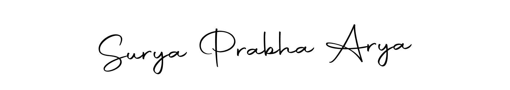 Make a short Surya Prabha Arya signature style. Manage your documents anywhere anytime using Autography-DOLnW. Create and add eSignatures, submit forms, share and send files easily. Surya Prabha Arya signature style 10 images and pictures png