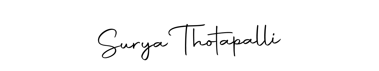 Design your own signature with our free online signature maker. With this signature software, you can create a handwritten (Autography-DOLnW) signature for name Surya Thotapalli. Surya Thotapalli signature style 10 images and pictures png
