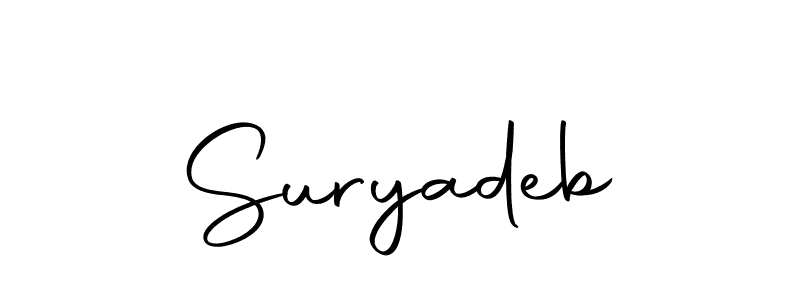 Use a signature maker to create a handwritten signature online. With this signature software, you can design (Autography-DOLnW) your own signature for name Suryadeb. Suryadeb signature style 10 images and pictures png