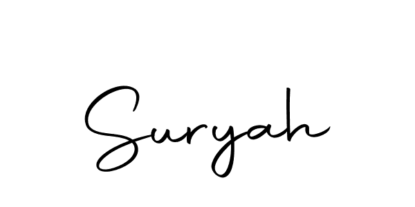 Create a beautiful signature design for name Suryah. With this signature (Autography-DOLnW) fonts, you can make a handwritten signature for free. Suryah signature style 10 images and pictures png