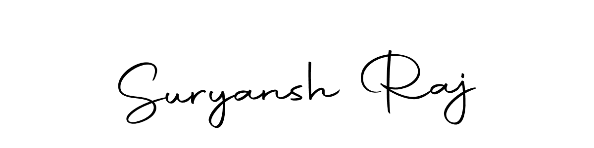 How to make Suryansh Raj name signature. Use Autography-DOLnW style for creating short signs online. This is the latest handwritten sign. Suryansh Raj signature style 10 images and pictures png