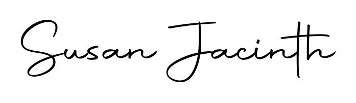 You should practise on your own different ways (Autography-DOLnW) to write your name (Susan Jacinth) in signature. Don't let someone else do it for you. Susan Jacinth signature style 10 images and pictures png