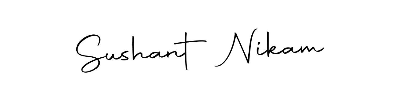 How to make Sushant Nikam name signature. Use Autography-DOLnW style for creating short signs online. This is the latest handwritten sign. Sushant Nikam signature style 10 images and pictures png