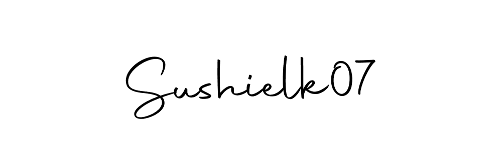 How to make Sushielk07 name signature. Use Autography-DOLnW style for creating short signs online. This is the latest handwritten sign. Sushielk07 signature style 10 images and pictures png