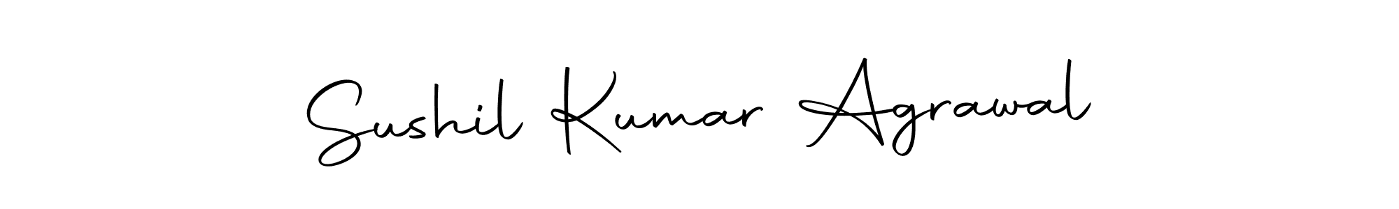 You should practise on your own different ways (Autography-DOLnW) to write your name (Sushil Kumar Agrawal) in signature. don't let someone else do it for you. Sushil Kumar Agrawal signature style 10 images and pictures png