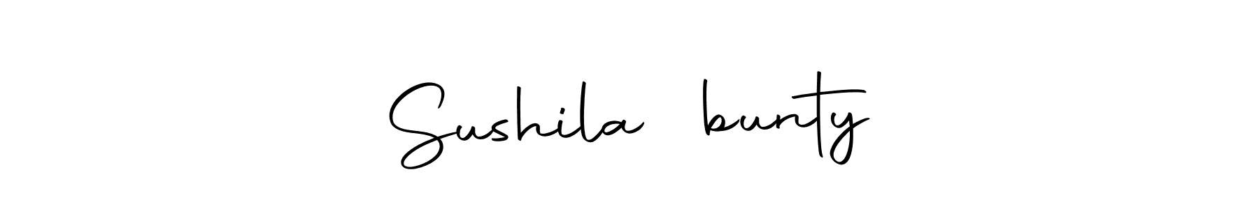 How to make Sushila❤️bunty name signature. Use Autography-DOLnW style for creating short signs online. This is the latest handwritten sign. Sushila❤️bunty signature style 10 images and pictures png