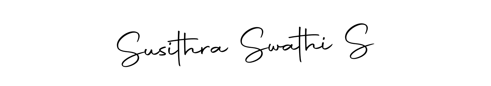 Also we have Susithra Swathi S name is the best signature style. Create professional handwritten signature collection using Autography-DOLnW autograph style. Susithra Swathi S signature style 10 images and pictures png