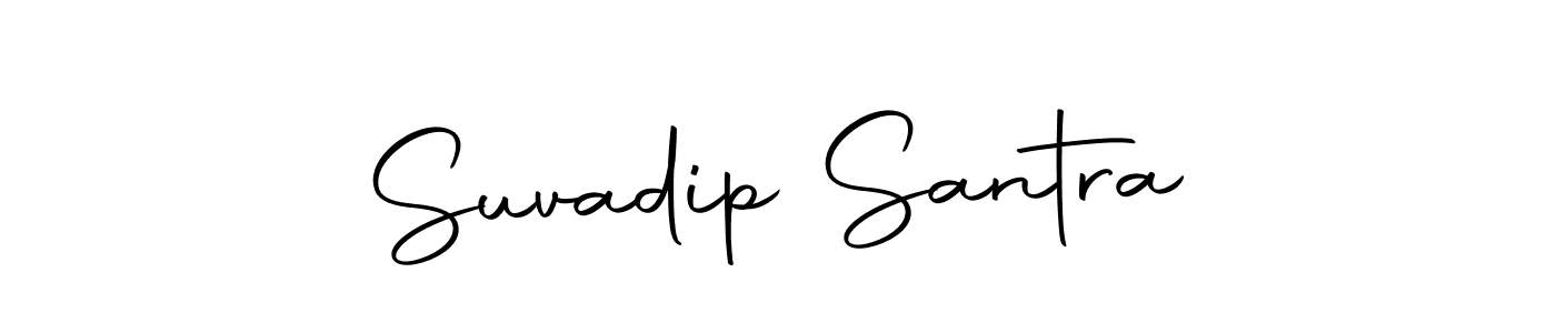 How to make Suvadip Santra name signature. Use Autography-DOLnW style for creating short signs online. This is the latest handwritten sign. Suvadip Santra signature style 10 images and pictures png