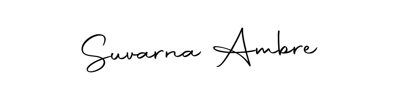 You should practise on your own different ways (Autography-DOLnW) to write your name (Suvarna Ambre) in signature. don't let someone else do it for you. Suvarna Ambre signature style 10 images and pictures png