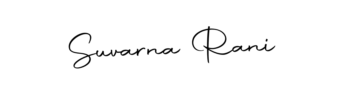 How to make Suvarna Rani name signature. Use Autography-DOLnW style for creating short signs online. This is the latest handwritten sign. Suvarna Rani signature style 10 images and pictures png