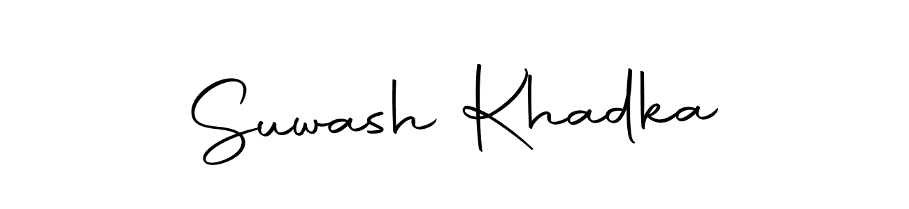 You should practise on your own different ways (Autography-DOLnW) to write your name (Suwash Khadka) in signature. don't let someone else do it for you. Suwash Khadka signature style 10 images and pictures png