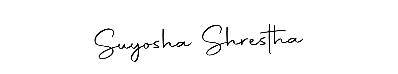 Make a beautiful signature design for name Suyosha Shrestha. With this signature (Autography-DOLnW) style, you can create a handwritten signature for free. Suyosha Shrestha signature style 10 images and pictures png