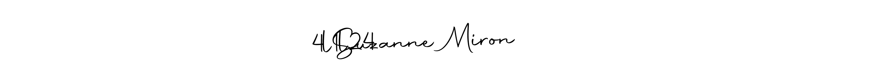 How to make Suzanne Miron                4l1l24 name signature. Use Autography-DOLnW style for creating short signs online. This is the latest handwritten sign. Suzanne Miron                4l1l24 signature style 10 images and pictures png