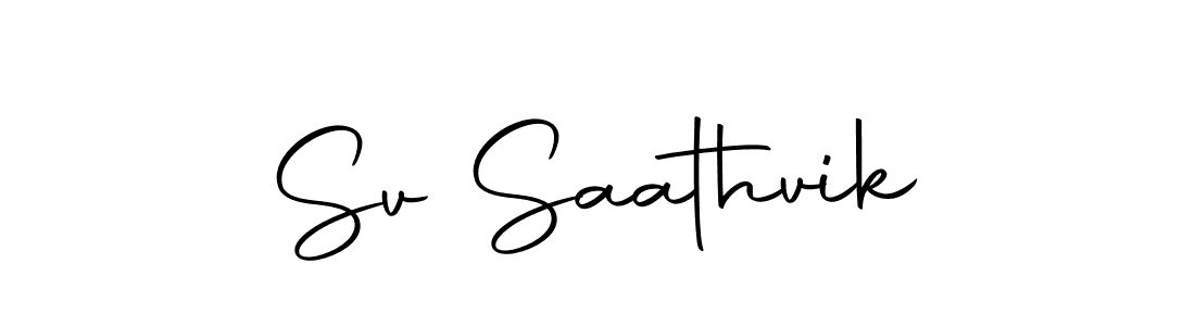 Create a beautiful signature design for name Sv Saathvik. With this signature (Autography-DOLnW) fonts, you can make a handwritten signature for free. Sv Saathvik signature style 10 images and pictures png