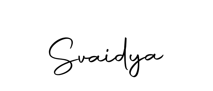 Use a signature maker to create a handwritten signature online. With this signature software, you can design (Autography-DOLnW) your own signature for name Svaidya. Svaidya signature style 10 images and pictures png