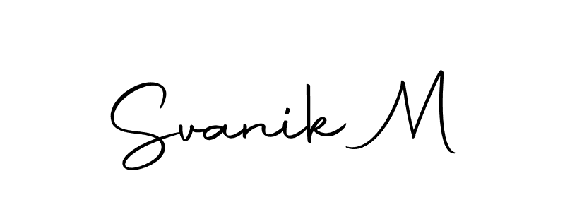 How to make Svanik M signature? Autography-DOLnW is a professional autograph style. Create handwritten signature for Svanik M name. Svanik M signature style 10 images and pictures png