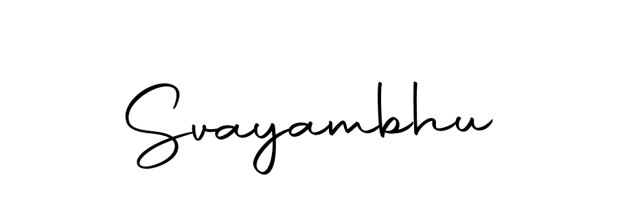 Use a signature maker to create a handwritten signature online. With this signature software, you can design (Autography-DOLnW) your own signature for name Svayambhu. Svayambhu signature style 10 images and pictures png