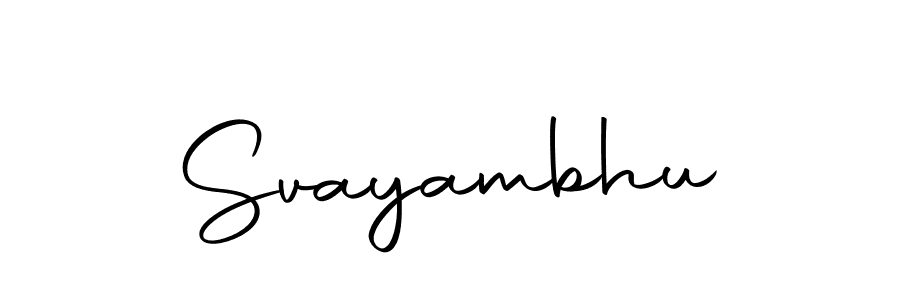 Use a signature maker to create a handwritten signature online. With this signature software, you can design (Autography-DOLnW) your own signature for name Svayambhu. Svayambhu signature style 10 images and pictures png