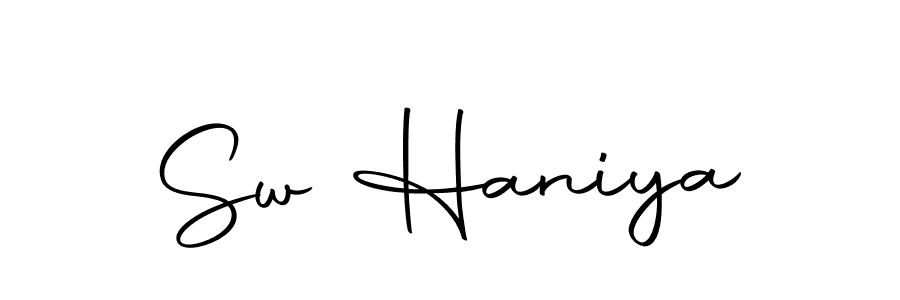 Make a beautiful signature design for name Sw Haniya. With this signature (Autography-DOLnW) style, you can create a handwritten signature for free. Sw Haniya signature style 10 images and pictures png