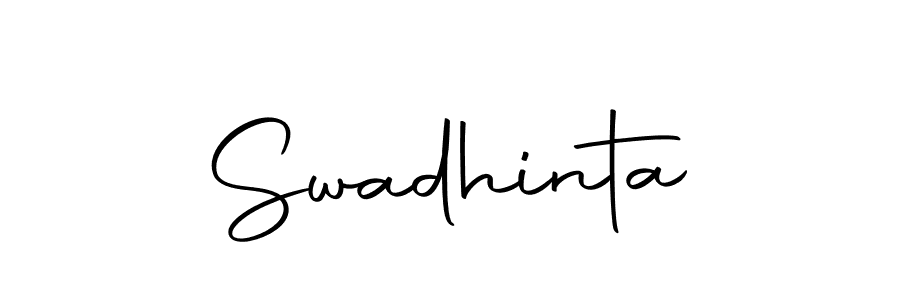 You should practise on your own different ways (Autography-DOLnW) to write your name (Swadhinta) in signature. don't let someone else do it for you. Swadhinta signature style 10 images and pictures png