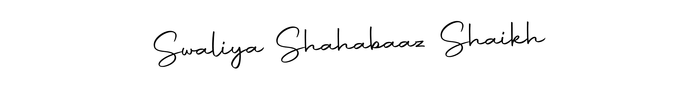 How to make Swaliya Shahabaaz Shaikh name signature. Use Autography-DOLnW style for creating short signs online. This is the latest handwritten sign. Swaliya Shahabaaz Shaikh signature style 10 images and pictures png