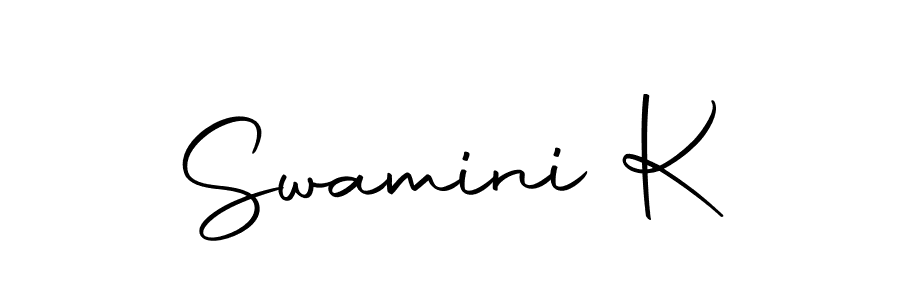 Design your own signature with our free online signature maker. With this signature software, you can create a handwritten (Autography-DOLnW) signature for name Swamini K. Swamini K signature style 10 images and pictures png