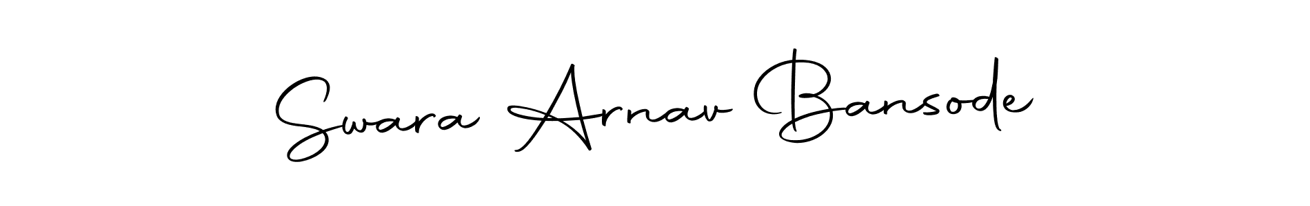 The best way (Autography-DOLnW) to make a short signature is to pick only two or three words in your name. The name Swara Arnav Bansode include a total of six letters. For converting this name. Swara Arnav Bansode signature style 10 images and pictures png