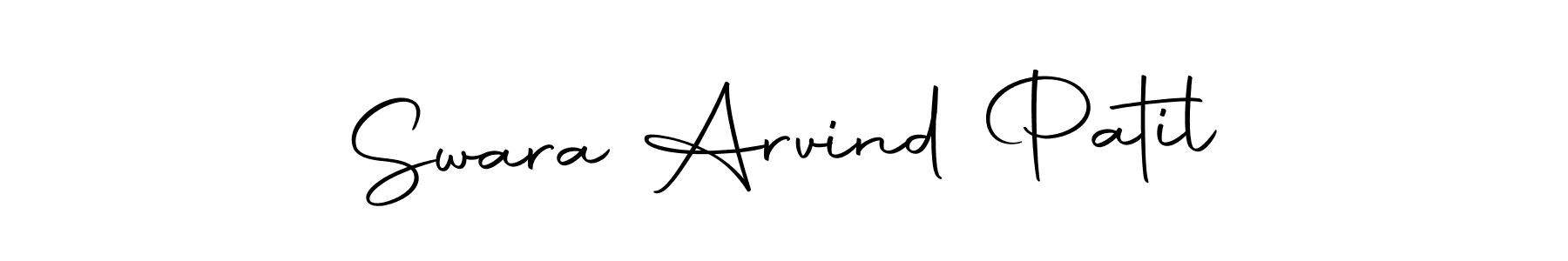 Create a beautiful signature design for name Swara Arvind Patil. With this signature (Autography-DOLnW) fonts, you can make a handwritten signature for free. Swara Arvind Patil signature style 10 images and pictures png