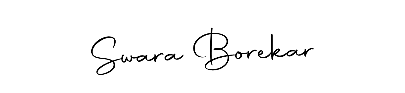 How to make Swara Borekar name signature. Use Autography-DOLnW style for creating short signs online. This is the latest handwritten sign. Swara Borekar signature style 10 images and pictures png