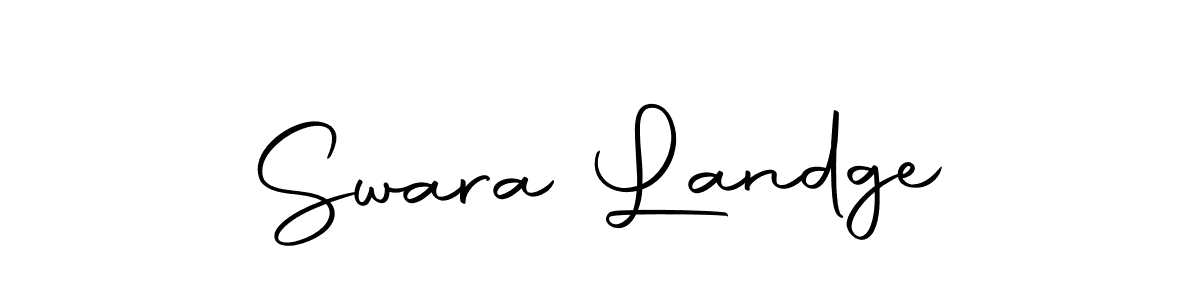 You can use this online signature creator to create a handwritten signature for the name Swara Landge. This is the best online autograph maker. Swara Landge signature style 10 images and pictures png