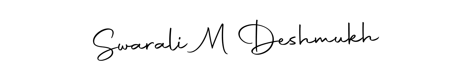 Create a beautiful signature design for name Swarali M Deshmukh. With this signature (Autography-DOLnW) fonts, you can make a handwritten signature for free. Swarali M Deshmukh signature style 10 images and pictures png