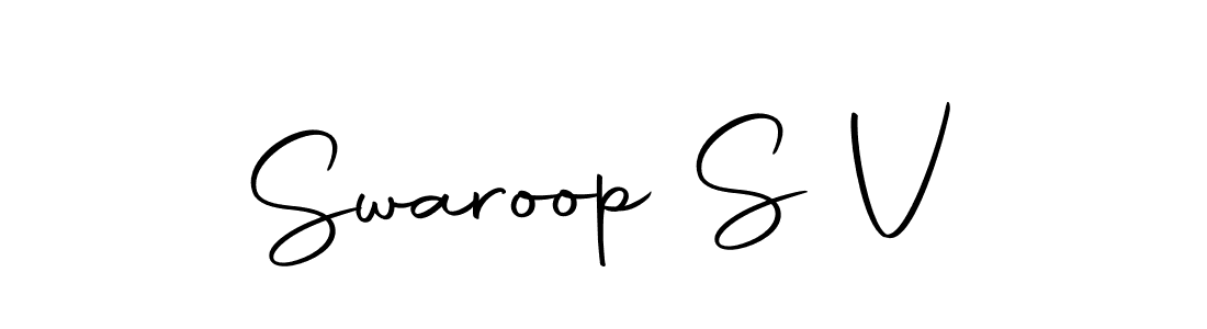 Design your own signature with our free online signature maker. With this signature software, you can create a handwritten (Autography-DOLnW) signature for name Swaroop S V. Swaroop S V signature style 10 images and pictures png