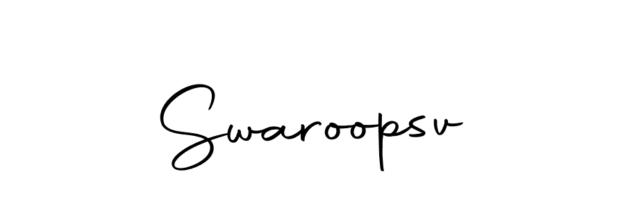 You should practise on your own different ways (Autography-DOLnW) to write your name (Swaroopsv) in signature. don't let someone else do it for you. Swaroopsv signature style 10 images and pictures png
