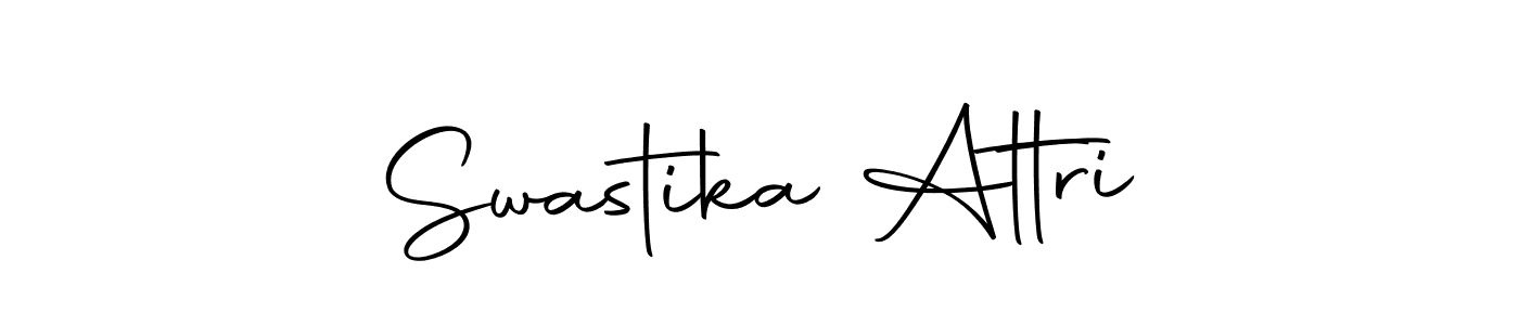 How to make Swastika Attri name signature. Use Autography-DOLnW style for creating short signs online. This is the latest handwritten sign. Swastika Attri signature style 10 images and pictures png