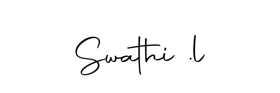 Design your own signature with our free online signature maker. With this signature software, you can create a handwritten (Autography-DOLnW) signature for name Swathi .l. Swathi .l signature style 10 images and pictures png