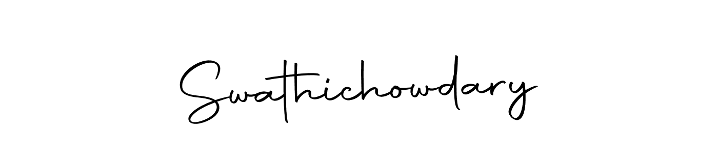 You should practise on your own different ways (Autography-DOLnW) to write your name (Swathichowdary) in signature. don't let someone else do it for you. Swathichowdary signature style 10 images and pictures png