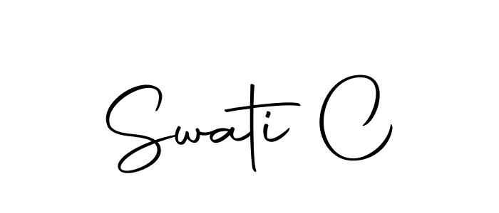 Swati C stylish signature style. Best Handwritten Sign (Autography-DOLnW) for my name. Handwritten Signature Collection Ideas for my name Swati C. Swati C signature style 10 images and pictures png