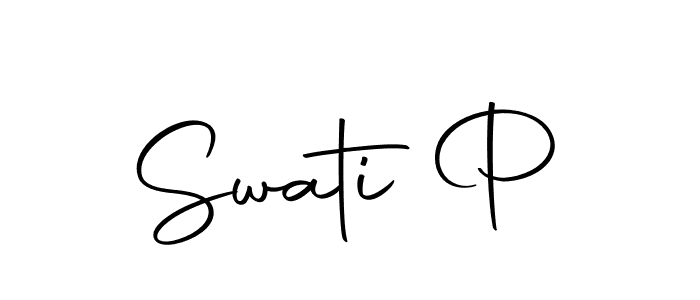 Use a signature maker to create a handwritten signature online. With this signature software, you can design (Autography-DOLnW) your own signature for name Swati P. Swati P signature style 10 images and pictures png