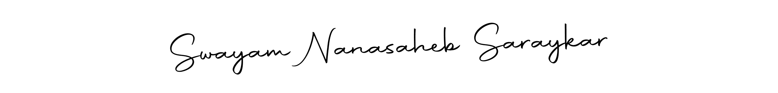 This is the best signature style for the Swayam Nanasaheb Saraykar name. Also you like these signature font (Autography-DOLnW). Mix name signature. Swayam Nanasaheb Saraykar signature style 10 images and pictures png