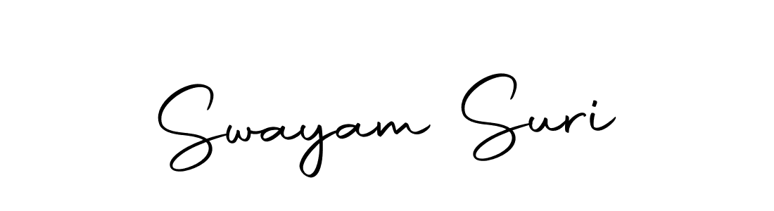 Similarly Autography-DOLnW is the best handwritten signature design. Signature creator online .You can use it as an online autograph creator for name Swayam Suri. Swayam Suri signature style 10 images and pictures png