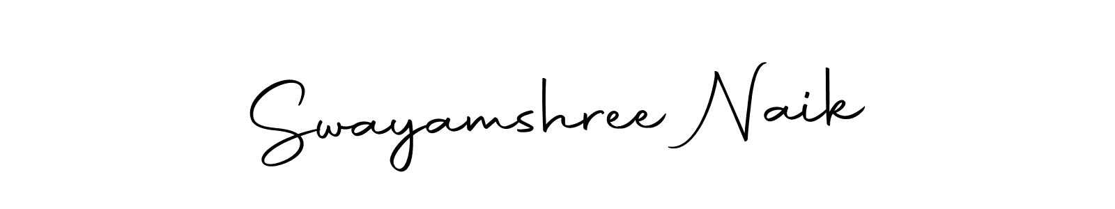 Use a signature maker to create a handwritten signature online. With this signature software, you can design (Autography-DOLnW) your own signature for name Swayamshree Naik. Swayamshree Naik signature style 10 images and pictures png